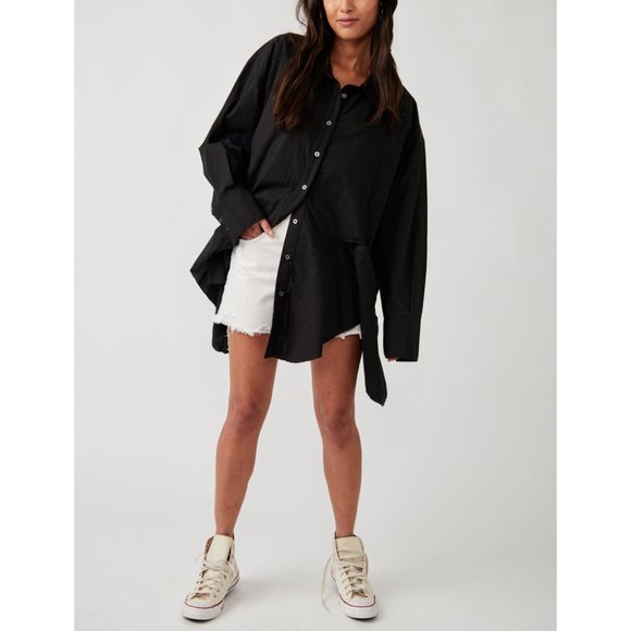 FREE PEOPLE Freya Poplin Tunic / Black - Picture 4 of 8